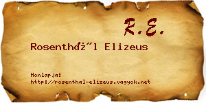 Rosenthál Elizeus névjegykártya